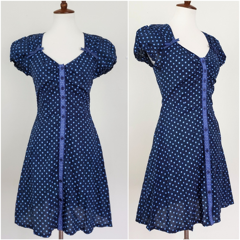 ModCloth Friday on My Mind Retro Polka Dot Dress - Picture 1 of 8